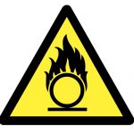 Предупредителен знак, Знак внимание материал, поддържащ горенето